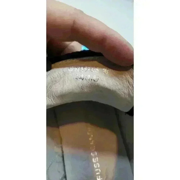 Black Leather Hi Top Sneakers Iridescent Eyelet & Heel D:fuse Scandinavia RARE - Picture 14 of 16